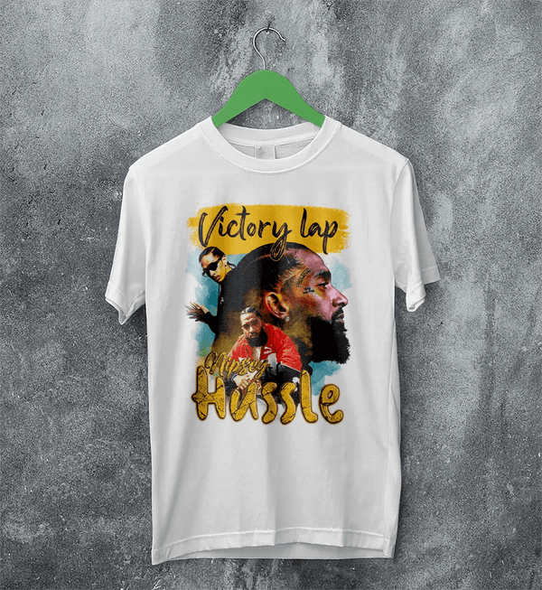Nipsey Hussel Bootleg T-Shirt Victory Lap Rap Shirt Nipsey Hussel Merch - White - WorldWideShirt