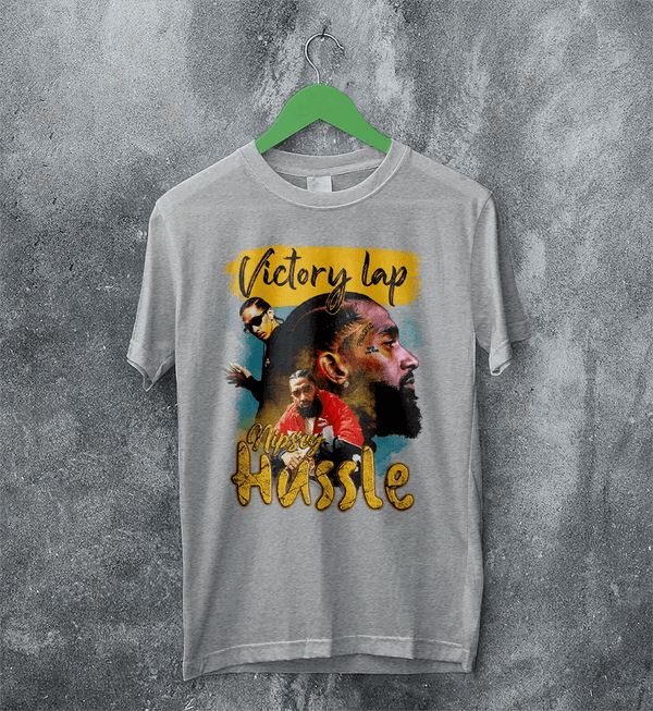 Nipsey Hussel Bootleg T-Shirt Victory Lap Rap Shirt Nipsey Hussel Merch - Sport Grey - WorldWideShirt