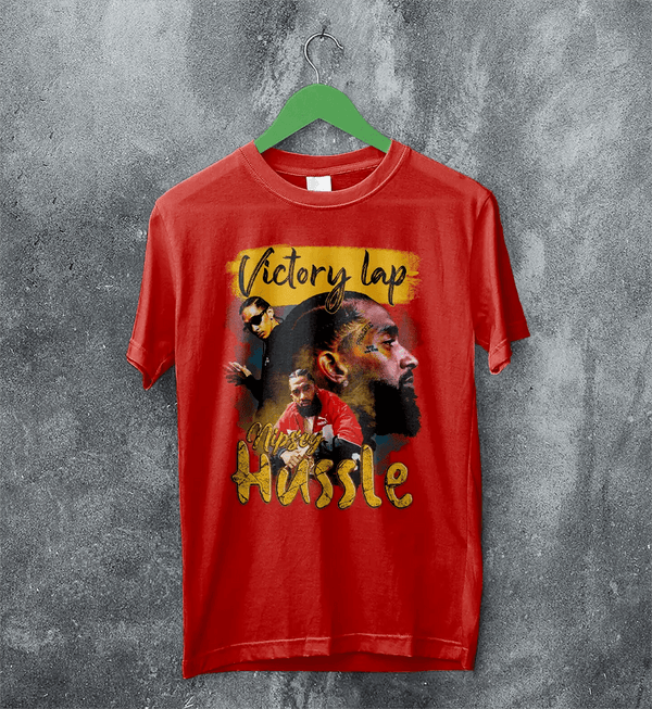 Nipsey Hussel Bootleg T-Shirt Victory Lap Rap Shirt Nipsey Hussel Merch - Red - WorldWideShirt