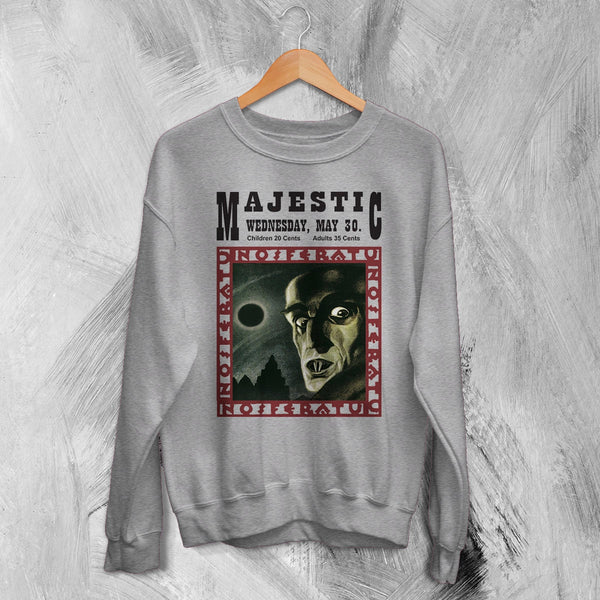 Nosferatu The Majestic Sweatshirt Majestic Nightmare Shirt Horror Movie Crewneck - Sport Grey - WorldWideShirt