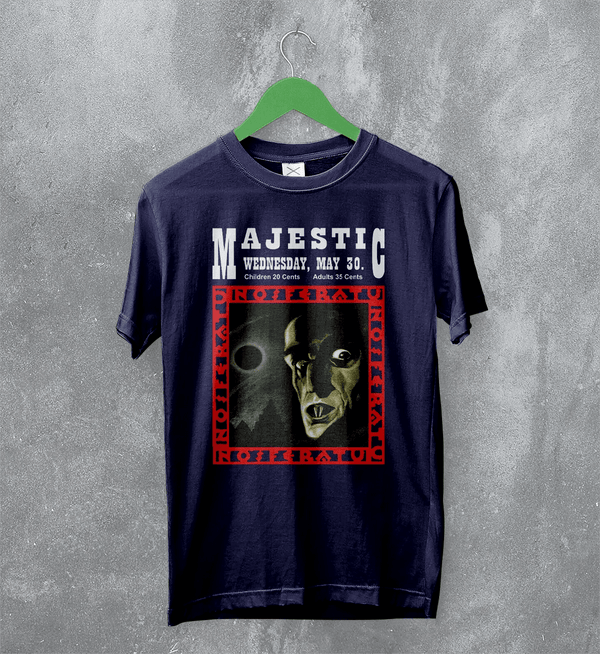 Nosferatu The Majestic T-Shirt Majestic Nightmare Shirt Horror Movie Tee - Navy Blue - WorldWideShirt