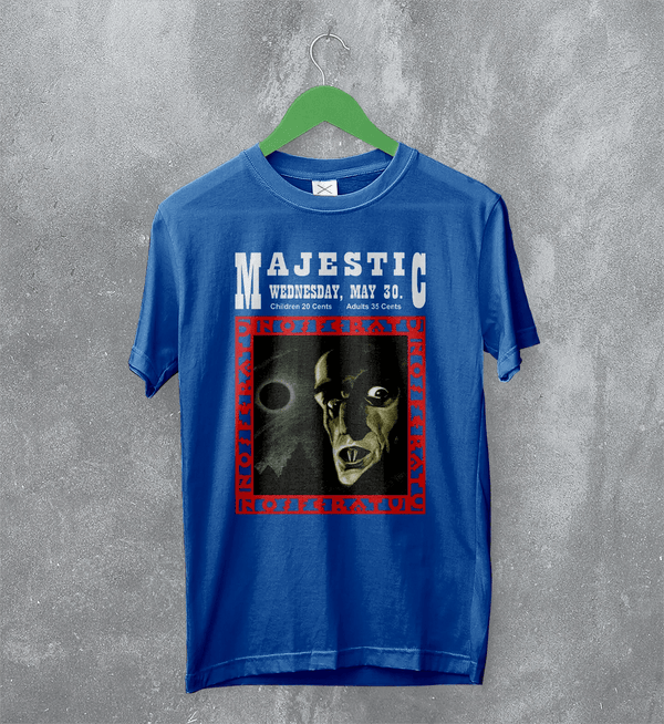 Nosferatu The Majestic T-Shirt Majestic Nightmare Shirt Horror Movie Tee - Royal Blue - WorldWideShirt