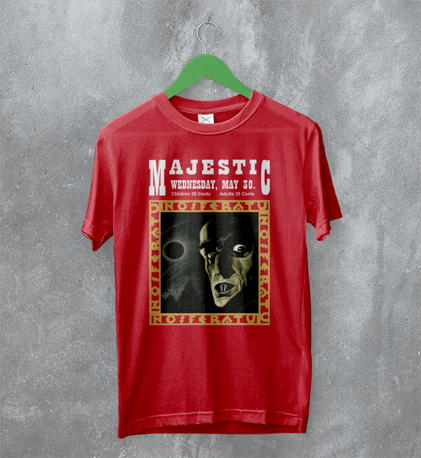 Nosferatu The Majestic T-Shirt Majestic Nightmare Shirt Horror Movie Tee - Red - WorldWideShirt
