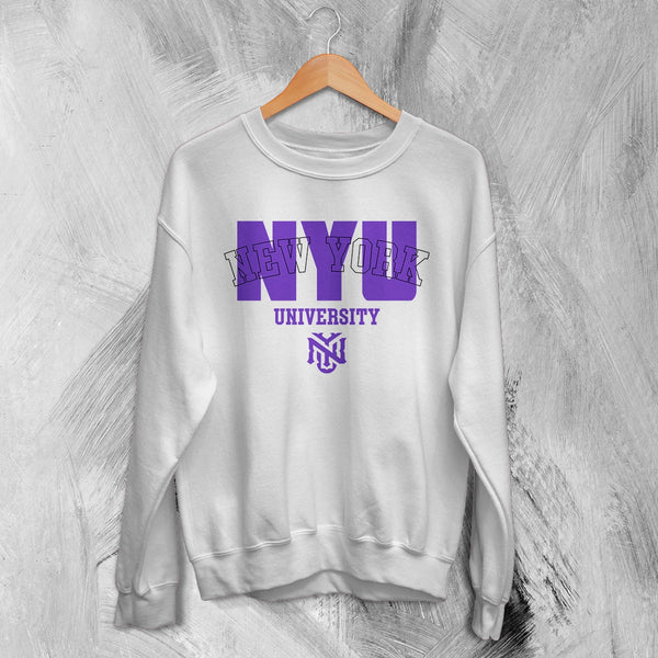 NYU Sweatshirt New York University Shirt Best New York Merch - White - WorldWideShirt