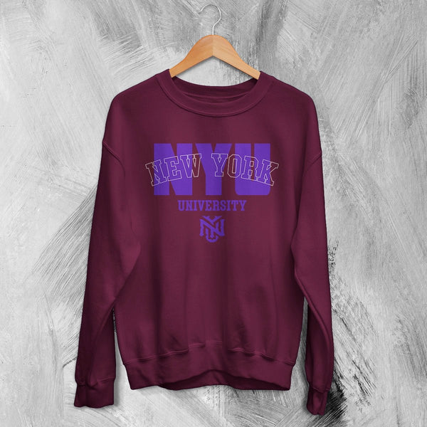 NYU Sweatshirt New York University Shirt Best New York Merch - Red Maroon - WorldWideShirt