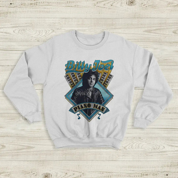 Piano Man Sweatshirt Billy Joel Shirt Pop Music Rock and Roll to Me Merch - White - WorldWideShirt