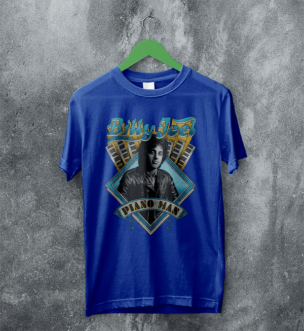 Piano Man T-Shirt Billy Joel Shirt Pop Music Rock and Roll to Me Merch - Royal Blue - WorldWideShirt