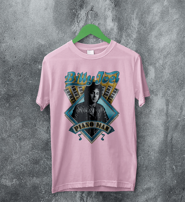 Piano Man T-Shirt Billy Joel Shirt Pop Music Rock and Roll to Me Merch - Light Pink - WorldWideShirt