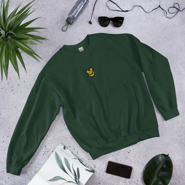 Pichu Embroidered Pokémon Sweatshirt – Minimalist Gen 1 Style - Forest Green - WorldWideShirt