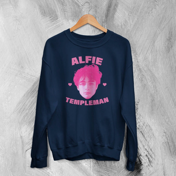 Retro Alfie Templeman Sweatshirt Alfie Templeman Pop Shirt Vintage Music Crewneck - Navy Blue - WorldWideShirt
