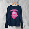 Retro Amine Sweatshirt Rapper Amine Shirt Vintage Aminé Hiphop Rap Music Crewneck - Navy Blue - WorldWideShirt