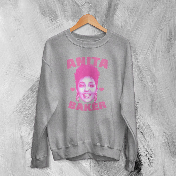 Retro Anita Baker Sweatshirt Jazz Anita Baker Lover Shirt Vintage Soul Music Crewneck - Sport Grey - WorldWideShirt