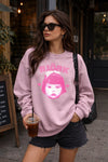 Retro Bjork Sweatshirt Pop Bjork Shirt Vintage Greatest Hits Graphic Crewneck - Light Pink - WorldWideShirt