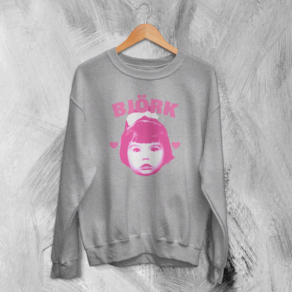 Retro Bjork Sweatshirt Pop Bjork Shirt Vintage Greatest Hits Graphic Crewneck - Sport Grey - WorldWideShirt