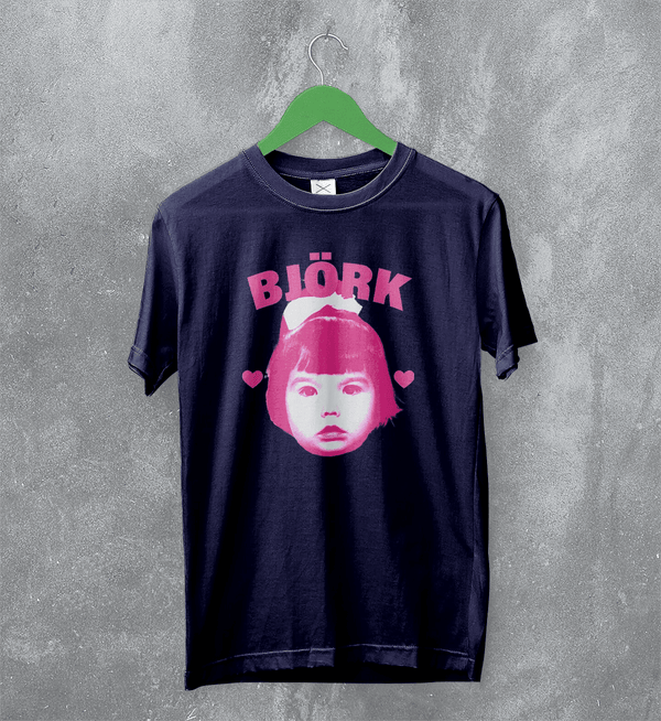 Retro Bjork TShirt Pop Bjork Shirt Vintage Greatest Hits Graphic Tee - Navy Blue - WorldWideShirt