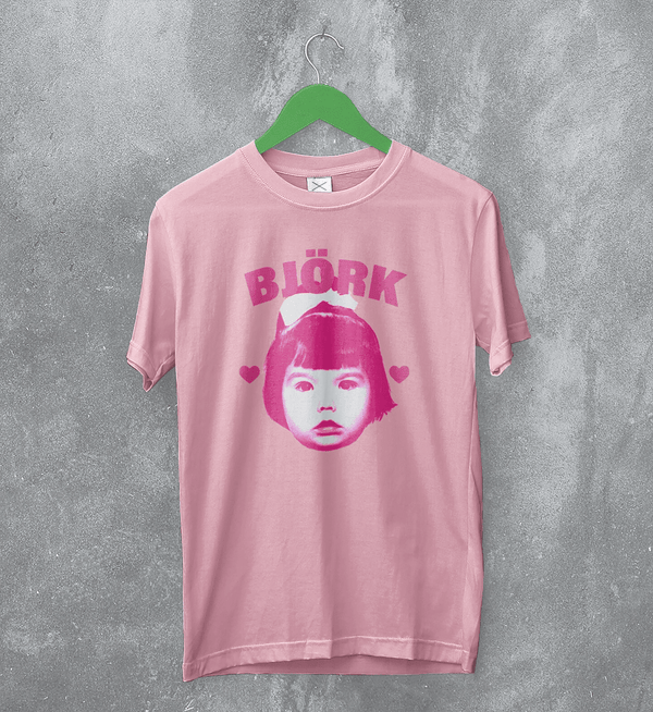 Retro Bjork TShirt Pop Bjork Shirt Vintage Greatest Hits Graphic Tee - Light Pink - WorldWideShirt