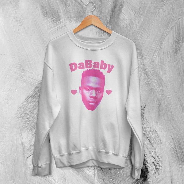 Retro DaBaby Sweatshirt HipHop DaBaby Fans Shirt Vintage Baby Rapper Music Crewneck - White - WorldWideShirt