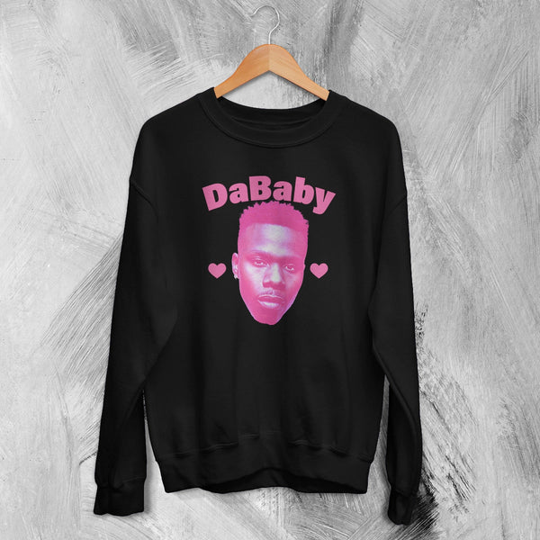 Retro DaBaby Sweatshirt HipHop DaBaby Fans Shirt Vintage Baby Rapper Music Crewneck - Black - WorldWideShirt