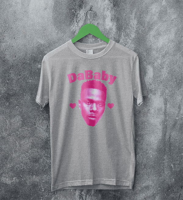Retro DaBaby T-Shirt HipHop DaBaby Fans Shirt Vintage Baby Rapper Music Tee - Sport Grey - WorldWideShirt