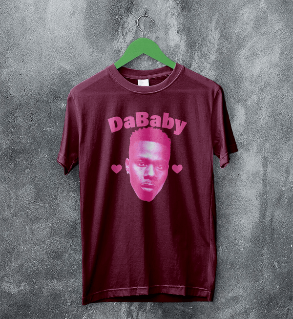 Retro DaBaby T-Shirt HipHop DaBaby Fans Shirt Vintage Baby Rapper Music Tee - Red Maroon - WorldWideShirt