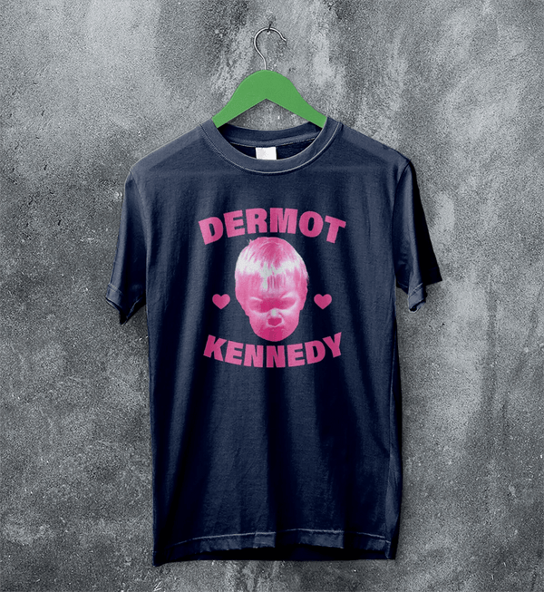 Retro Dermot Kennedy T-Shirt Pop Dermot Kennedy Face Shirt Vintage Irish Singer Tee - Navy Blue - WorldWideShirt