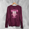 Retro Doja Cat Sweatshirt Rap Meme Face Doja Cat Shirt Pop Music Rapper Crewneck - Red Maroon - WorldWideShirt