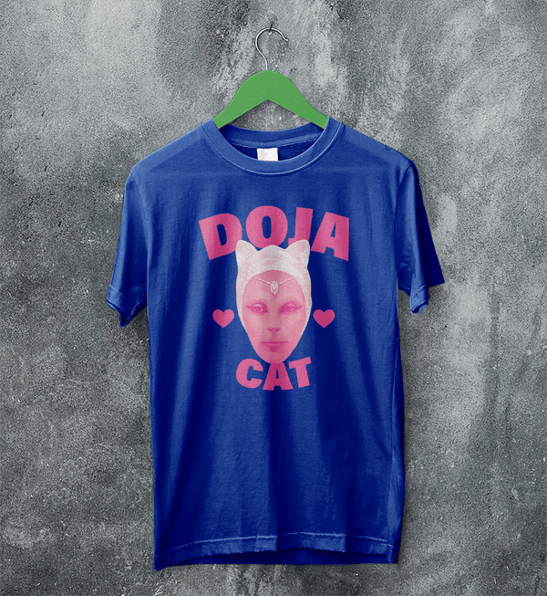 Retro Doja Cat T-Shirt Rap Meme Face Doja Cat Shirt Pop Music Rapper Tee - Royal Blue - WorldWideShirt