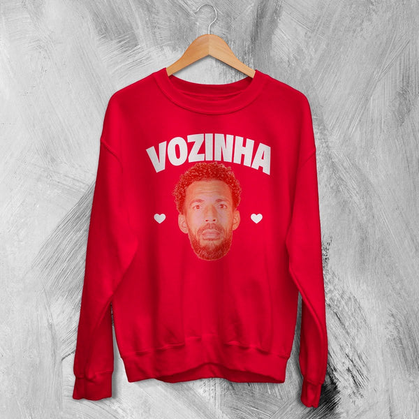 Retro Vozinha Sweatshirt, Vintage Vozinha Face Shirt, Goalkeeper Soccer Legend Crewneck - Red - WorldWideShirt