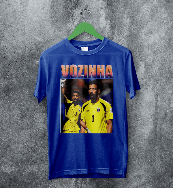 Retro Vozinha T-Shirt, Vozinha Goalkeeper Shirt, Vintage Soccer Legend Tee - Royal Blue - WorldWideShirt