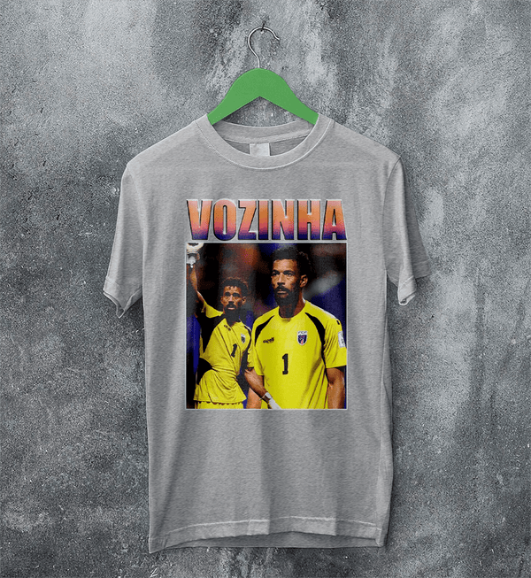 Retro Vozinha T-Shirt, Vozinha Goalkeeper Shirt, Vintage Soccer Legend Tee - Sport Grey - WorldWideShirt