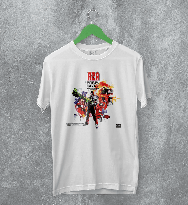RZA Bobby Digital in Stereo T-Shirt Rap RZA Shirt Album 90s Music Merch - White - WorldWideShirt