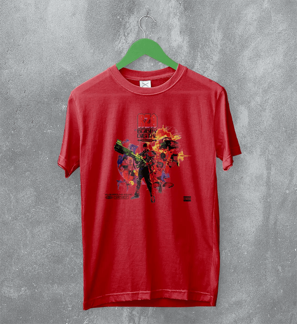 RZA Bobby Digital in Stereo T-Shirt Rap RZA Shirt Album 90s Music Merch - Red - WorldWideShirt