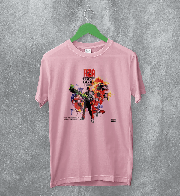 RZA Bobby Digital in Stereo T-Shirt Rap RZA Shirt Album 90s Music Merch - Light Pink - WorldWideShirt