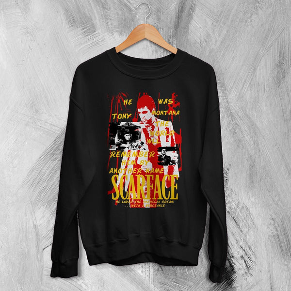 Scarface World Is Yours Sweatshirt Tony Montana Scarface Shirt Vintage Movie Crewneck - Black - WorldWideShirt