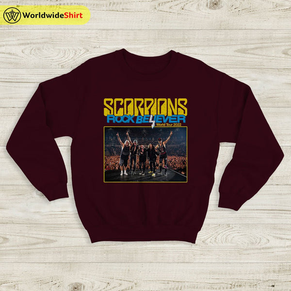 Scorpions Rock Believer 2022 Tour Sweatshirt Scorpions Shirt Band Shirt - WorldWideShirt