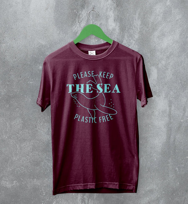 Sea Lover T-Shirt Please Keep The Sea Plastic Free Shirt Wildlife Gift - WorldWideShirt
