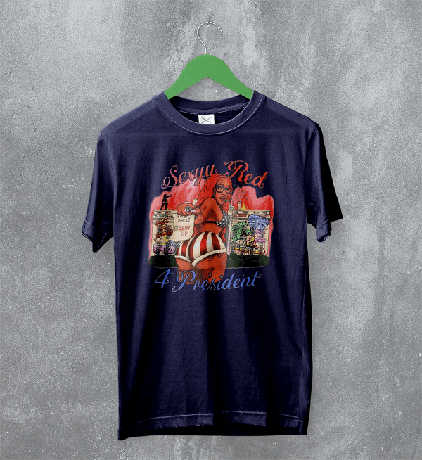 Sexyy Red Tour T-Shirt In Sexyy We Trust Shirt Sexyy Red For President Tee - Navy Blue - WorldWideShirt