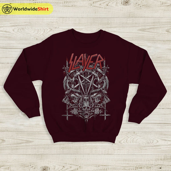 Slayer Band Vintage 80's Poster Sweatshirt Slayer Band Shirt Metal Band - WorldWideShirt