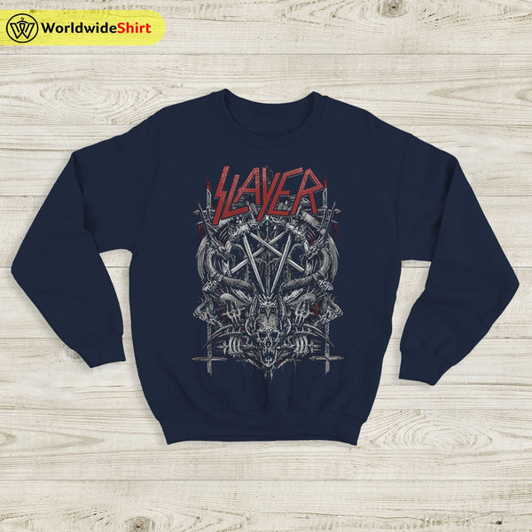 Slayer Band Vintage 80's Poster Sweatshirt Slayer Band Shirt Metal Band - WorldWideShirt