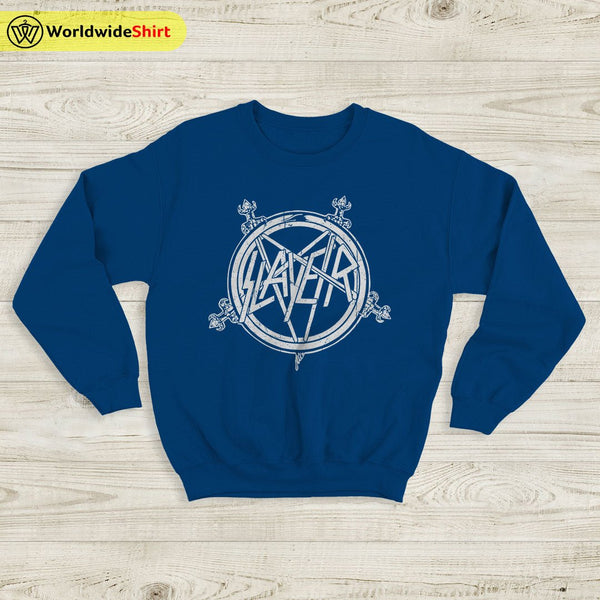 Slayer Band Vintage 90's Logo Sweatshirt Slayer Band Shirt Metal Band - WorldWideShirt