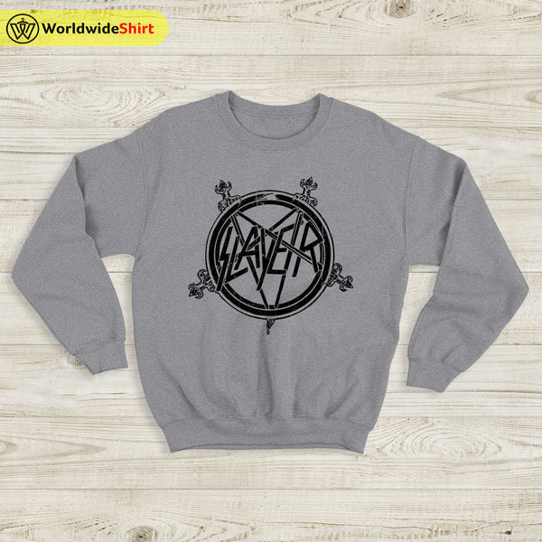 Slayer Band Vintage 90's Logo Sweatshirt Slayer Band Shirt Metal Band - WorldWideShirt