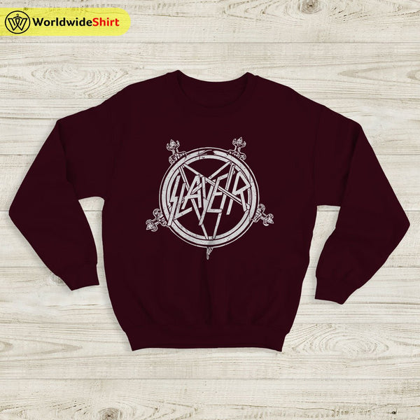 Slayer Band Vintage 90's Logo Sweatshirt Slayer Band Shirt Metal Band - WorldWideShirt