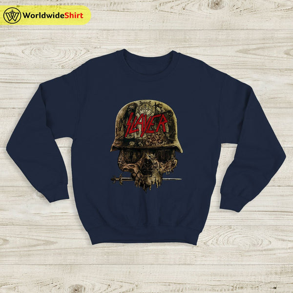 Slayer Band Vintage 90's Skull Sweatshirt Slayer Band Shirt Metal Band - WorldWideShirt