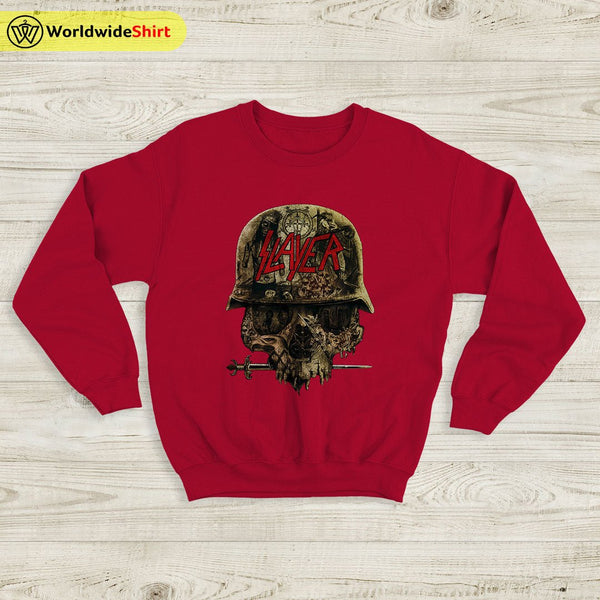 Slayer Band Vintage 90's Skull Sweatshirt Slayer Band Shirt Metal Band - WorldWideShirt