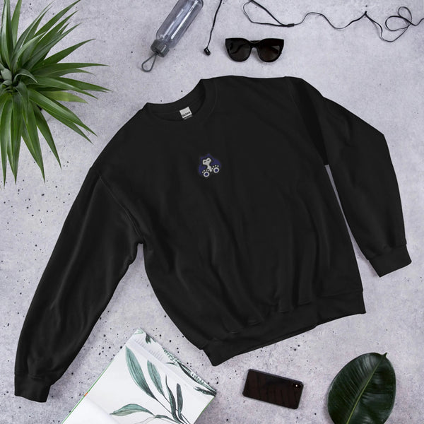 Snorlax Embroidered Pokémon Sweatshirt – Minimalist Gen 1 Style - Black - WorldWideShirt