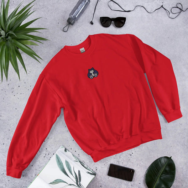Snorlax Embroidered Pokémon Sweatshirt – Minimalist Gen 1 Style - Red - WorldWideShirt