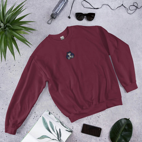 Snorlax Embroidered Pokémon Sweatshirt – Minimalist Gen 1 Style - Red Maroon - WorldWideShirt