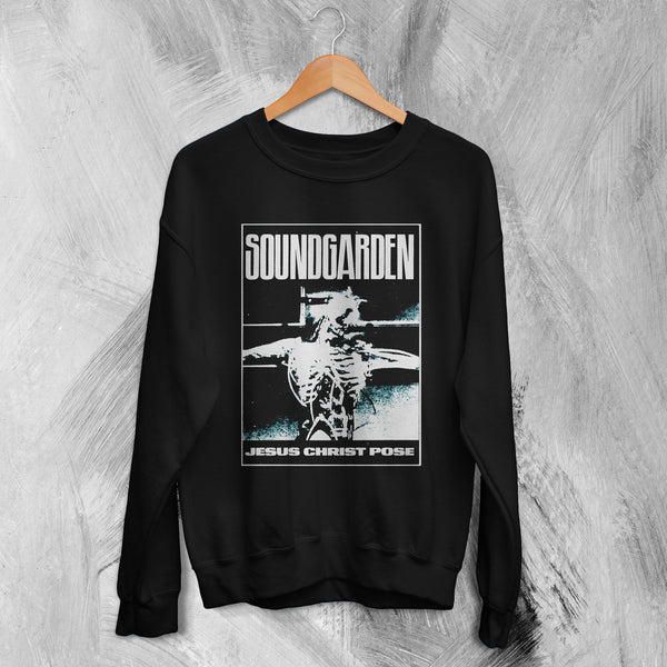 Soundgarden Sweatshirt Jesus Christ Pose Sweater Grunge Music Merch - WorldWideShirt