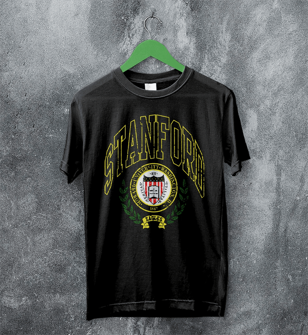 STANFORD University T-shirt National Universities Logo Shirt Stanford Merch - Black - WorldWideShirt