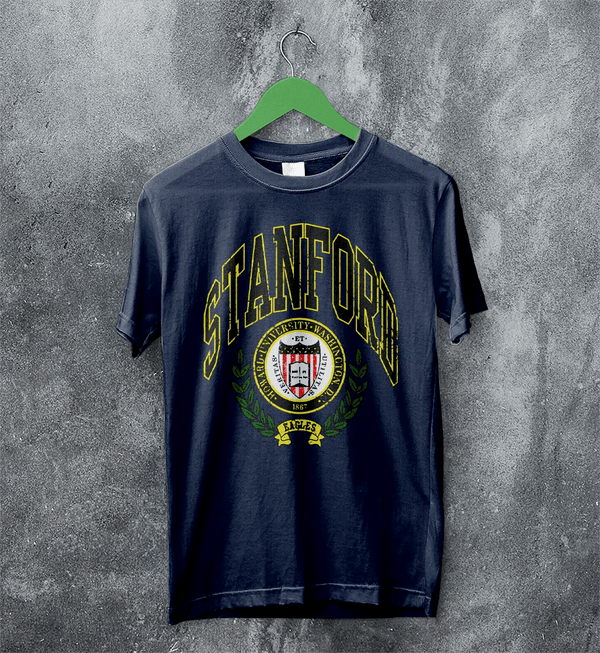 STANFORD University T-shirt National Universities Logo Shirt Stanford Merch - Navy Blue - WorldWideShirt